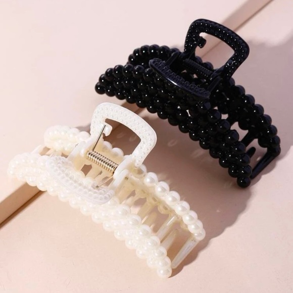 2pcs Faux Pearl Hair Claw - Picture 5 of 11